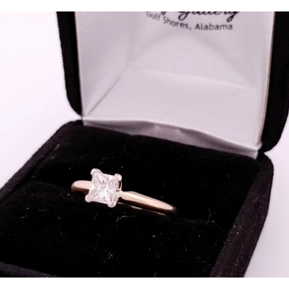 14k Princess Diamond Wedding Engagement Ring 14K Gold size 6,7,8 - Picture 5 of 12
